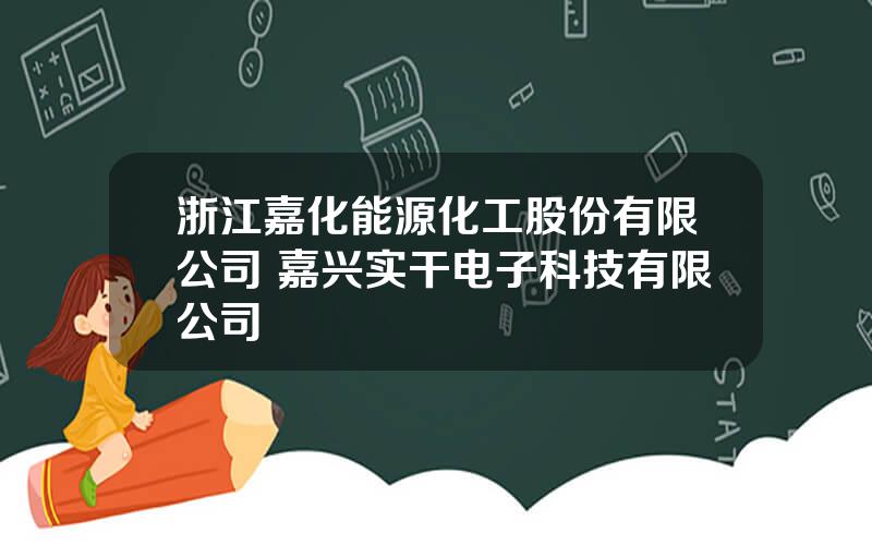 浙江嘉化能源化工股份有限公司 嘉兴实干电子科技有限公司